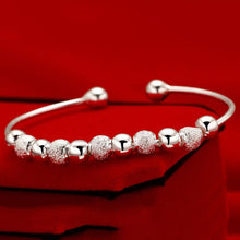Chic Silver Plated Beads Ball Bangle Cuff Bracelets Women H  Jewelry Hot EF8