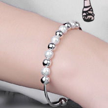 Chic Silver Plated Beads Ball Bangle Cuff Bracelets Women H  Jewelry Hot EF8