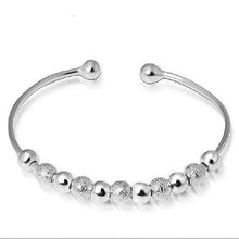 Chic Silver Plated Beads Ball Bangle Cuff Bracelets Women H  Jewelry Hot EF8