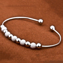 Chic Silver Plated Beads Ball Bangle Cuff Bracelets Women H  Jewelry Hot EF8