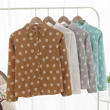 ClearanceWomen Blouses Turn Down Collar Floral Blouse Long Sleeve Shirt Women Camisas Femininas Women Tops And Blouses Fashion EF8