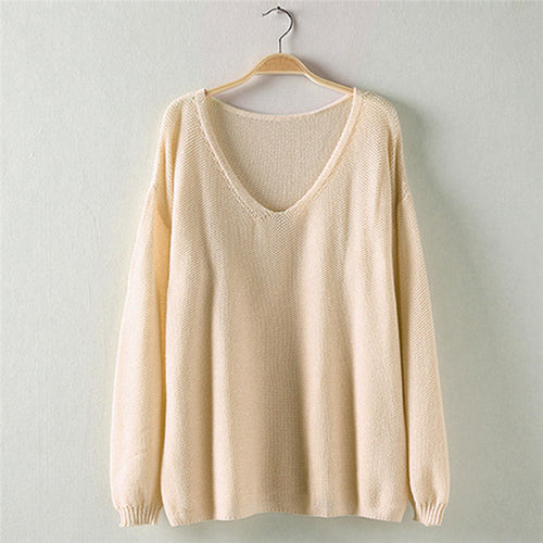 Colorful xiniu Apparel Women's Hollow Out Long Sleeve Loose V Collar Thin Pullovers Sweater rmujer femme EF8