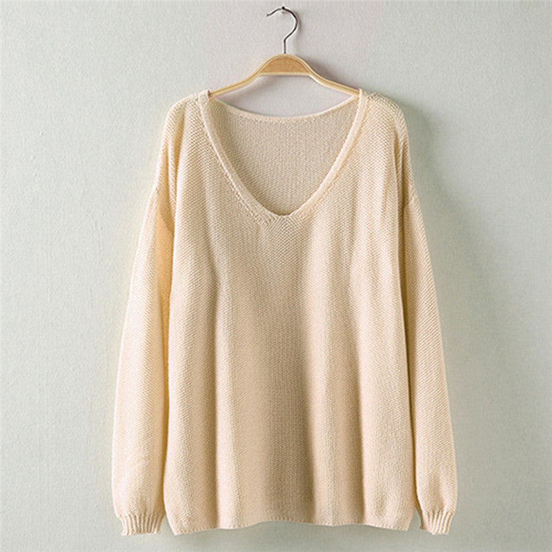 Colorful xiniu Apparel Women's Hollow Out Long Sleeve Loose V Collar Thin Pullovers Sweater rmujer femme EF8