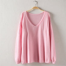 Colorful xiniu Apparel Women's Hollow Out Long Sleeve Loose V Collar Thin Pullovers Sweater rmujer femme EF8