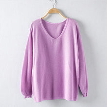 Colorful xiniu Apparel Women's Hollow Out Long Sleeve Loose V Collar Thin Pullovers Sweater rmujer femme EF8