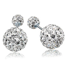 Compact Pearl Ear Stud Rhinestone Double Ball Crystal Stud Earrings For Women Jewelry brincos para as mulheres  EF8