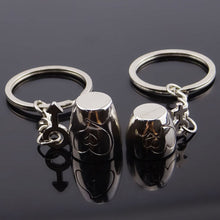 Creative 2Pcs Pair Romantic Couple Cups Keychain for Lovers Metal Keychain Wedding Gifts  EF8