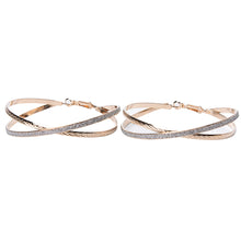 Cross Hoop Earrings Women Girls Elegant Round Earrings EF8