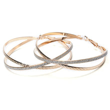 Cross Hoop Earrings Women Girls Elegant Round Earrings EF8