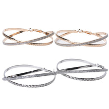 Cross Hoop Earrings Women Girls Elegant Round Earrings EF8