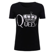 Crown Print Queen letter print t shirts short sleeve tshirt ladies fitness harajuku white black top tees EF8