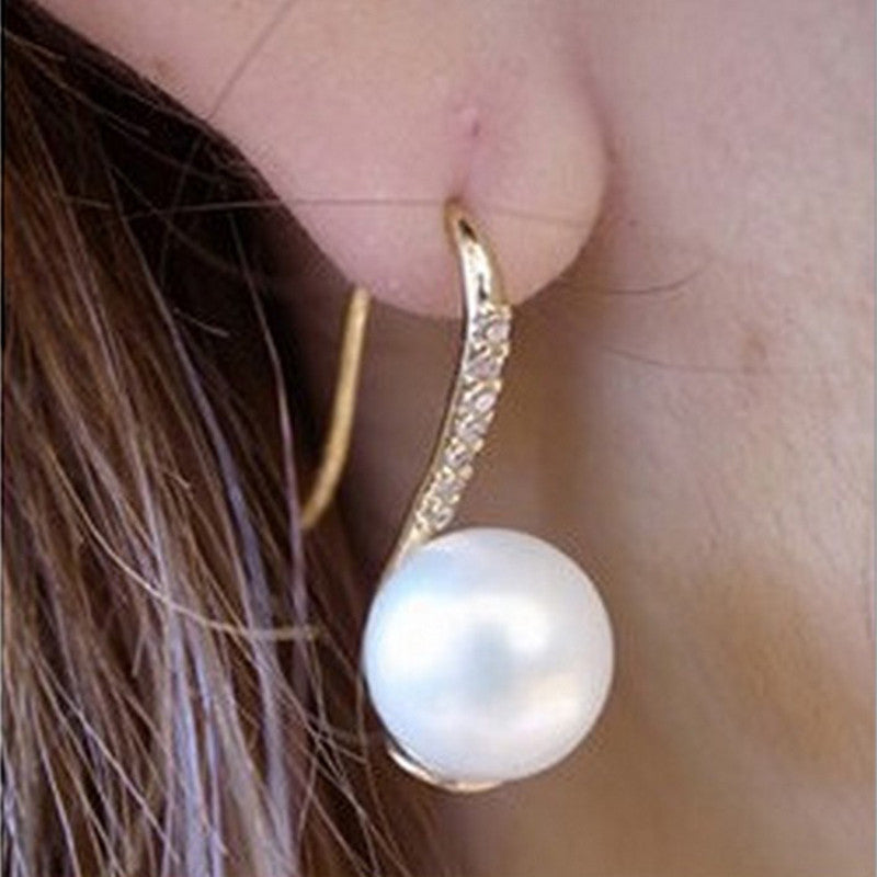Crystal Pearl Earrings For Women Gift Zinc Alloy Faux Pearl Earring Jewelry Earrings Valentine's Day EF8