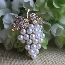 Crystal Rhinestone Flower For Wedding Bridal Dresses Clip Scarf Buckle Pins Grapes Brooches Rose Gold Plated Pearl Brooch S EF8
