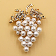 Crystal Rhinestone Flower For Wedding Bridal Dresses Clip Scarf Buckle Pins Grapes Brooches Rose Gold Plated Pearl Brooch S EF8