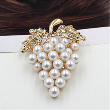 Crystal Rhinestone Flower For Wedding Bridal Dresses Clip Scarf Buckle Pins Grapes Brooches Rose Gold Plated Pearl Brooch S EF8