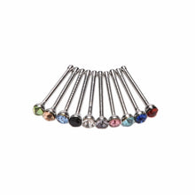 Crystal Rhinestone Nose Ring Bone Stud Surgical Steel Body Piercing Jewelry 10Pcs Body Jewelry Indian style EF8