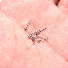 Crystal Rhinestone Nose Ring Bone Stud Surgical Steel Body Piercing Jewelry 10Pcs Body Jewelry Indian style EF8