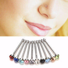 Crystal Rhinestone Nose Ring Bone Stud Surgical Steel Body Piercing Jewelry 10Pcs Body Jewelry Indian style EF8