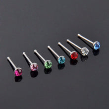 Crystal Stud Silver Colorful Nose Ring Nose Stud Stainless Surgical Steel Nose Piercing Body Jewelry 24pcs EF8