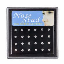Crystal Stud Silver Colorful Nose Ring Nose Stud Stainless Surgical Steel Nose Piercing Body Jewelry 24pcs EF8
