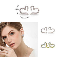 Crystal Women Jewelry Vintage Sliver Plated Small Love Imitation Diamond Stud Earrings  EF8