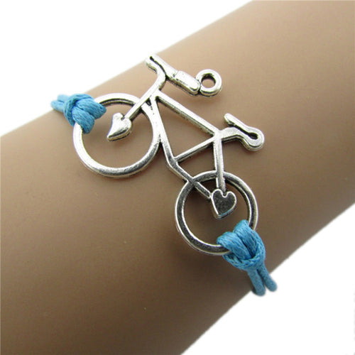 Cuff Bangle Women Jewelry Vintage Leather Rope Bicycle Charm Bracelets Personalized H made Rope Chain Bike Wrap Bracelet EF8