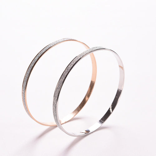 Cuff Bling Lady Gift Bracelets Bangles Trendy Women's Charm Double circle matte Bangle Wristb  Bracelet EF8