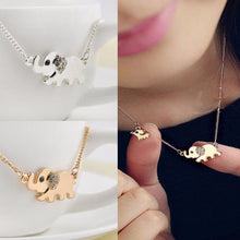 Cute Elephant Family Stroll Design Women Charming Crystal Chain Necklace Chocker necklace  EF8