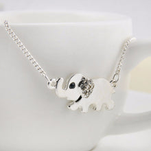 Cute Elephant Family Stroll Design Women Charming Crystal Chain Necklace Chocker necklace  EF8