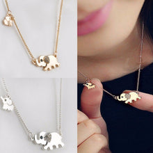 Cute Elephant Family Stroll Design Women Charming Crystal Chain Necklace Chocker necklace  EF8
