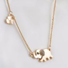 Cute Elephant Family Stroll Design Women Charming Crystal Chain Necklace Chocker necklace  EF8