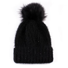Cute Fur Ball Pompom Women Fashion Keep Warm Hats Knitted Wool Hemming Hat Beanies Accessories Fur Pom Cap EF8