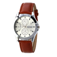 Chronograph 6 Hands 24 Hours Function Men Sport Watch Lether Luxury Watch Men Top Military Watch Relogio Masculino EF8