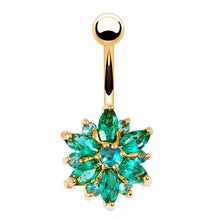 Dangle Navel Body Jewelry Piercings Tassel Flower Cubic Zirconia Belly Button Ring Navel Bar Barbell Body Piercing Jewelry  EF8