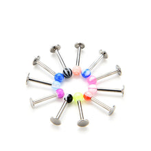 Delicate Stylish Stainless Steel Ball Top Lip Studs Ear Rings Tragus Body Piercing 10 Pcs EF8