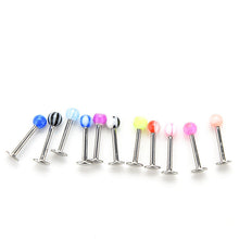 Delicate Stylish Stainless Steel Ball Top Lip Studs Ear Rings Tragus Body Piercing 10 Pcs EF8