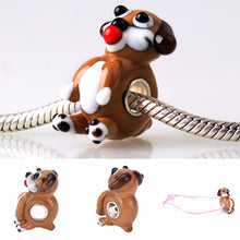 Dog Paw European Beads Classic Glass Bead Silver Core or Bracelet Bangles Necklace H made Jewelry EF8