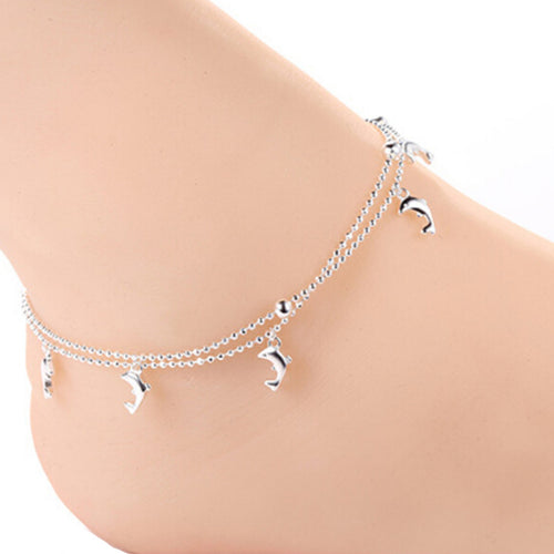 Dolphin Chain Anklet Bracelet S al Beach Foot Jewelry For Women Girl EF8