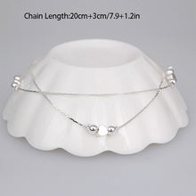 Double Layer Women Anklets Foot Chain Women Jewelry Heart Design Silver Plated Barefoot Accessories EF8