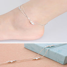 Double Layer Women Anklets Foot Chain Women Jewelry Heart Design Silver Plated Barefoot Accessories EF8
