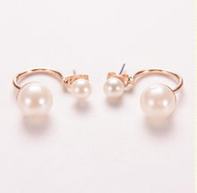Double Pearl Earrings For Ladies Wedding Jewelry Style Women Stud Earrings EF8