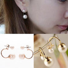 Double Pearl Earrings For Ladies Wedding Jewelry Style Women Stud Earrings EF8