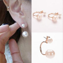 Double Pearl Earrings For Ladies Wedding Jewelry Style Women Stud Earrings EF8