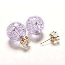 Double Side Ball Crystal Pearl Pattern Stud Earrings For Women Brincos 8 Colors Women Earring Jewelry EF8