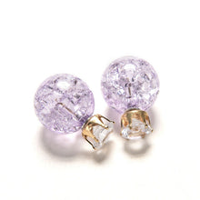 Double Side Ball Crystal Pearl Pattern Stud Earrings For Women Brincos 8 Colors Women Earring Jewelry EF8