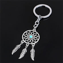 Dream Catcher Feather Tassels Tone Key Chain Silver Color Keyring Keychain Gift For Women s EF8
