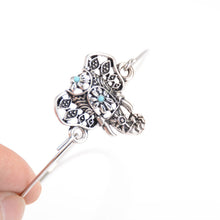 Durable Retro Silver Turquoise Bead Elephant Hindu Ganesha Bracelet Bangle Cuff EF8