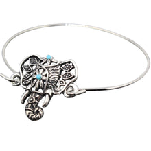 Durable Retro Silver Turquoise Bead Elephant Hindu Ganesha Bracelet Bangle Cuff EF8