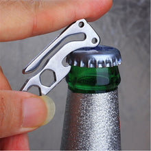 EDC Bottle Opener Keychain Gadget Multi-function Outdoor Pocket Tool Pry Bar Hex Key Wrench Stainless Steel EF8
