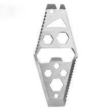 EDC Multifunction Bottle Opener Wrench Screwdriver Saw Blade Ruler Key Chain Outdoor Survival Hiking Portable Pocket Multi Tool EF8